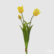 EDG Enzo De Gasperi Rubberized Tulip Olis 3 Branches H 48 Cm Yellow 1 Cf