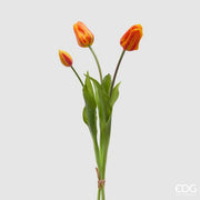 EDG Enzo De Gasperi Rubberized Tulip Olis 3 Branches H 48 Cm Orange 1 Cf