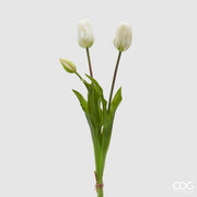 EDG Enzo De Gasperi Rubberized Tulip Olis 3 Branches H 48 Cm White 1 Cf
