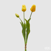 EDG Enzo De Gasperi Rubberized Tulip Olis 3 Branches H 48 Cm Yellow 1 Cf