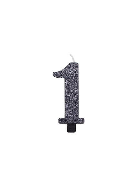 immagine-1-givi-italia-candelina-glitter-nero-numero-uno-9-5-cm