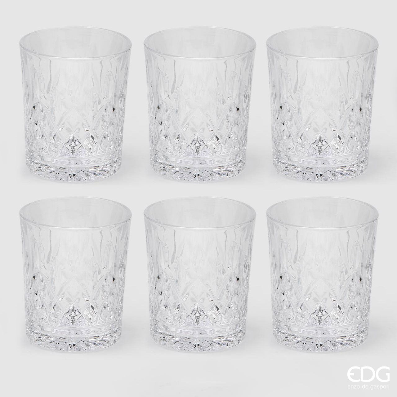 Rombi glass H 10 cm D 8 cm 6 pcs