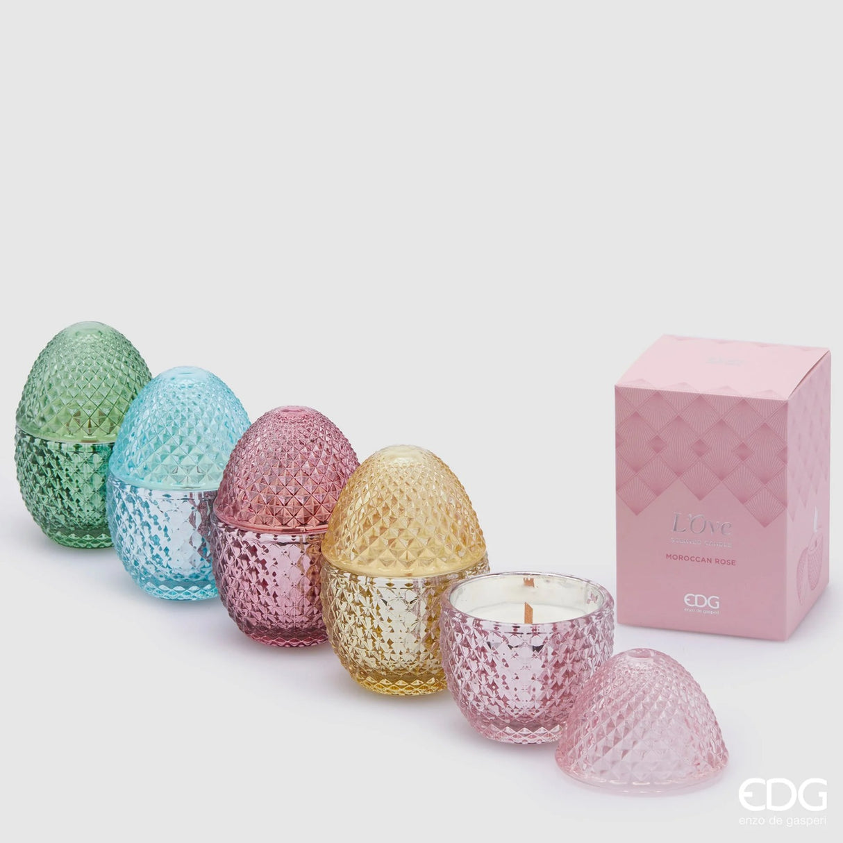 Egg Candle With Perfume H.12 D.8 C4 Moroccan Rose