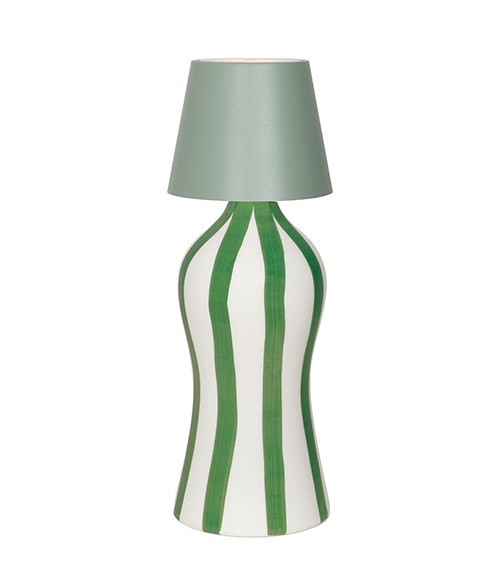 Saffron Stripes Bottle Lido D 110 Mm H 264 Mm Sage
