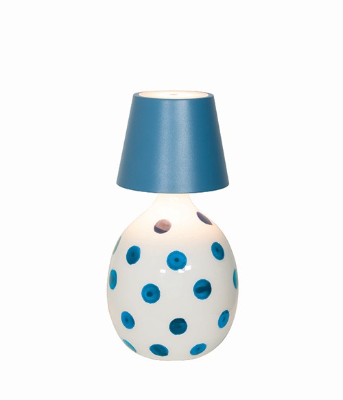 Zafferano Poldina Stopper Lamp H 111 Mm D 111 Mm Blue