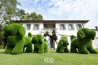 EDG Enzo De Gasperi Decor Grass Dog H 33 Cm L 23 Cm L 35 Cm Green Green